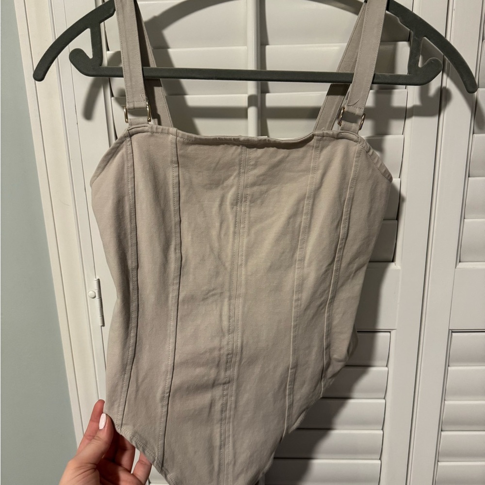 H&M Light Beige Corset Style Bodysuit